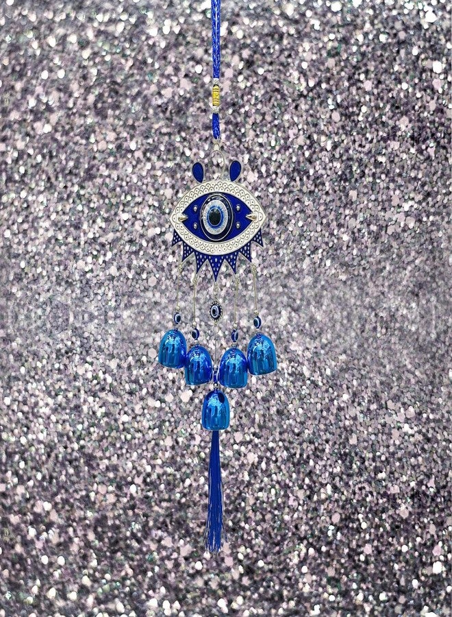 Ryme Feng Shui Evil Eye Wind Chimes with 5 Bells for Main Door Balcony Wall Hanging for Positive Vibes & Removes Negative Energy (Thread) - Image 4
